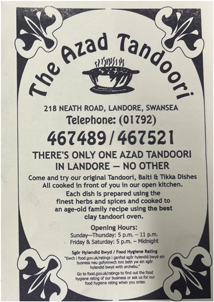 azad indian takeaway swansea